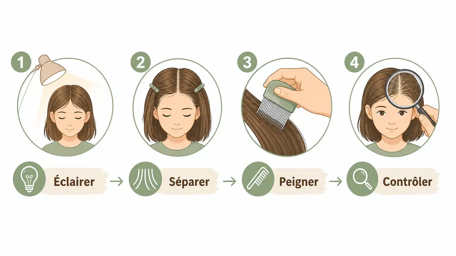 Checklist en quatre étapes pour vérifier les lentes et les poux