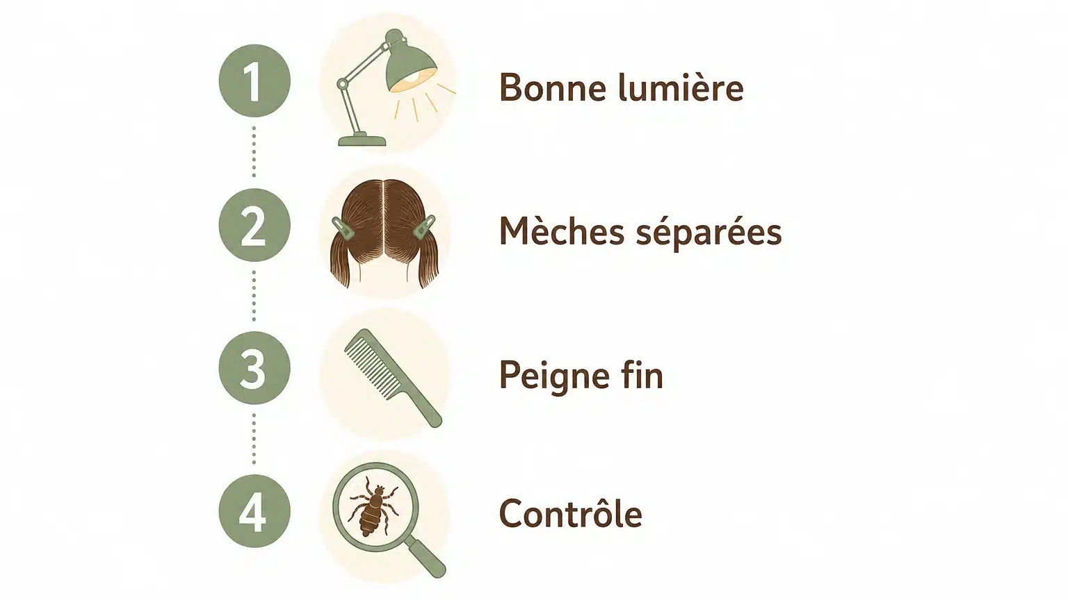 Checklist en quatre étapes pour contrôler les lentes et les poux