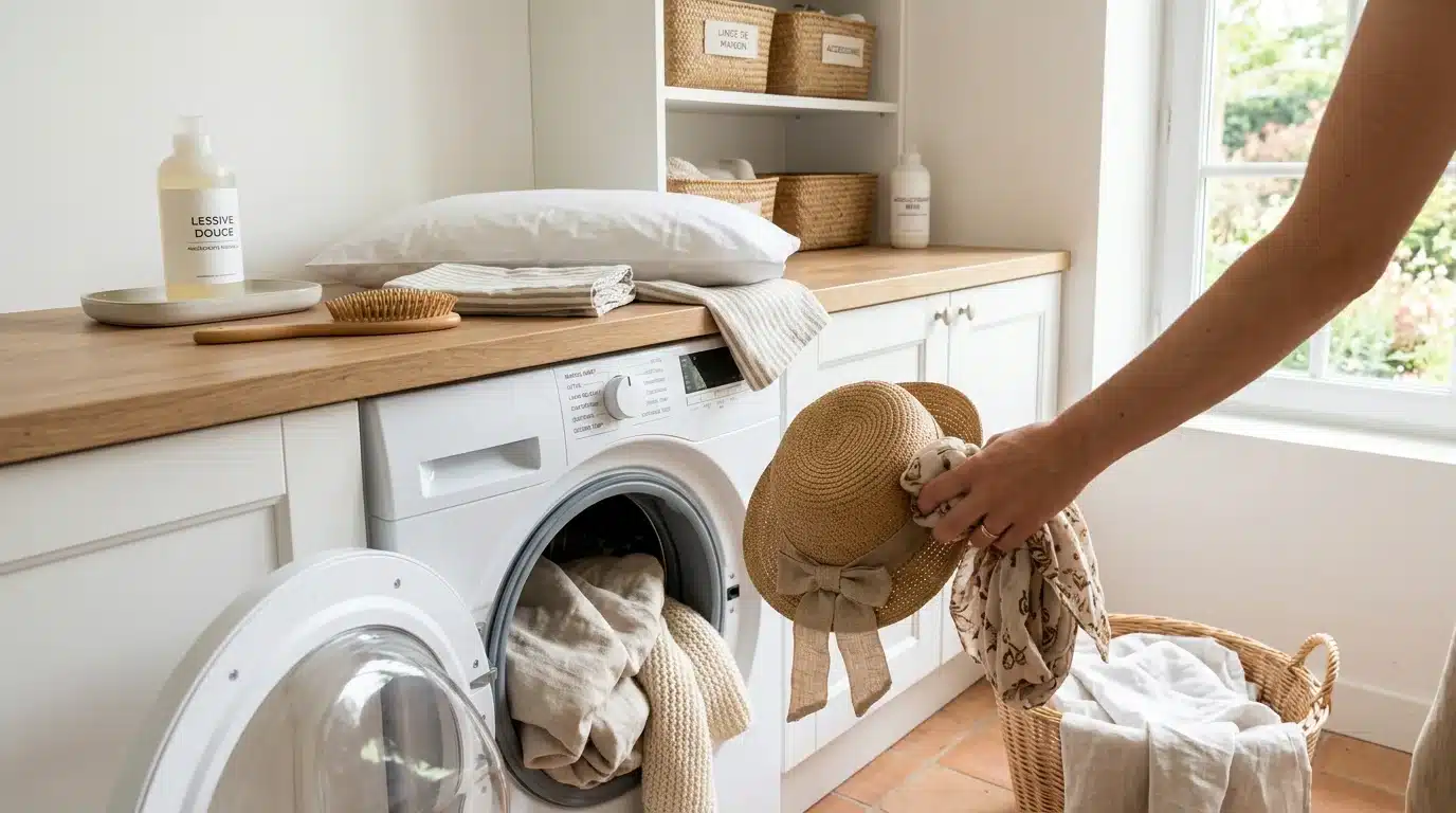 Linge de lit, bonnets et brosses lavés en machine pour éviter la recontamination par les poux