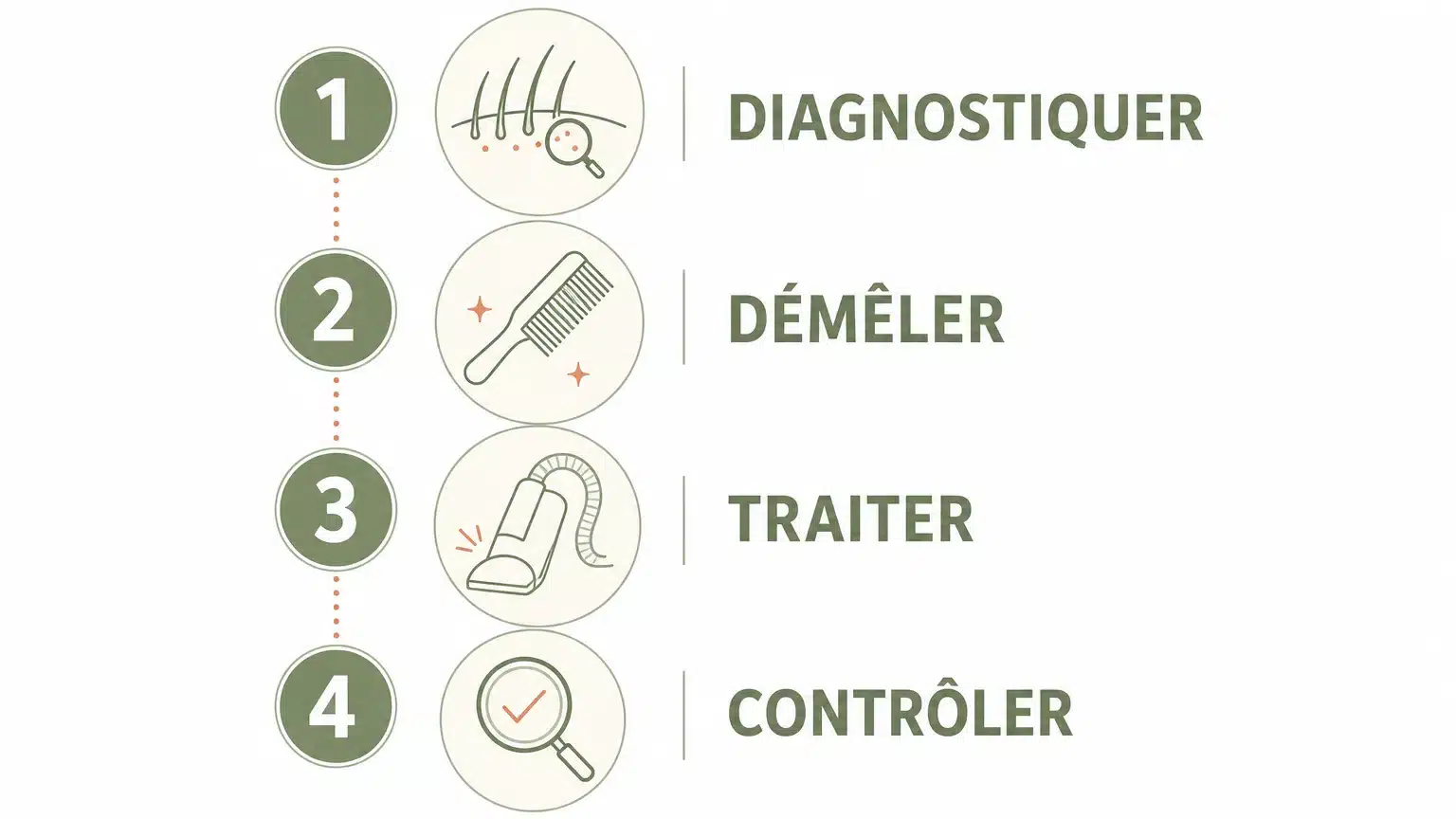 Checklist des étapes pour utiliser une machine à poux