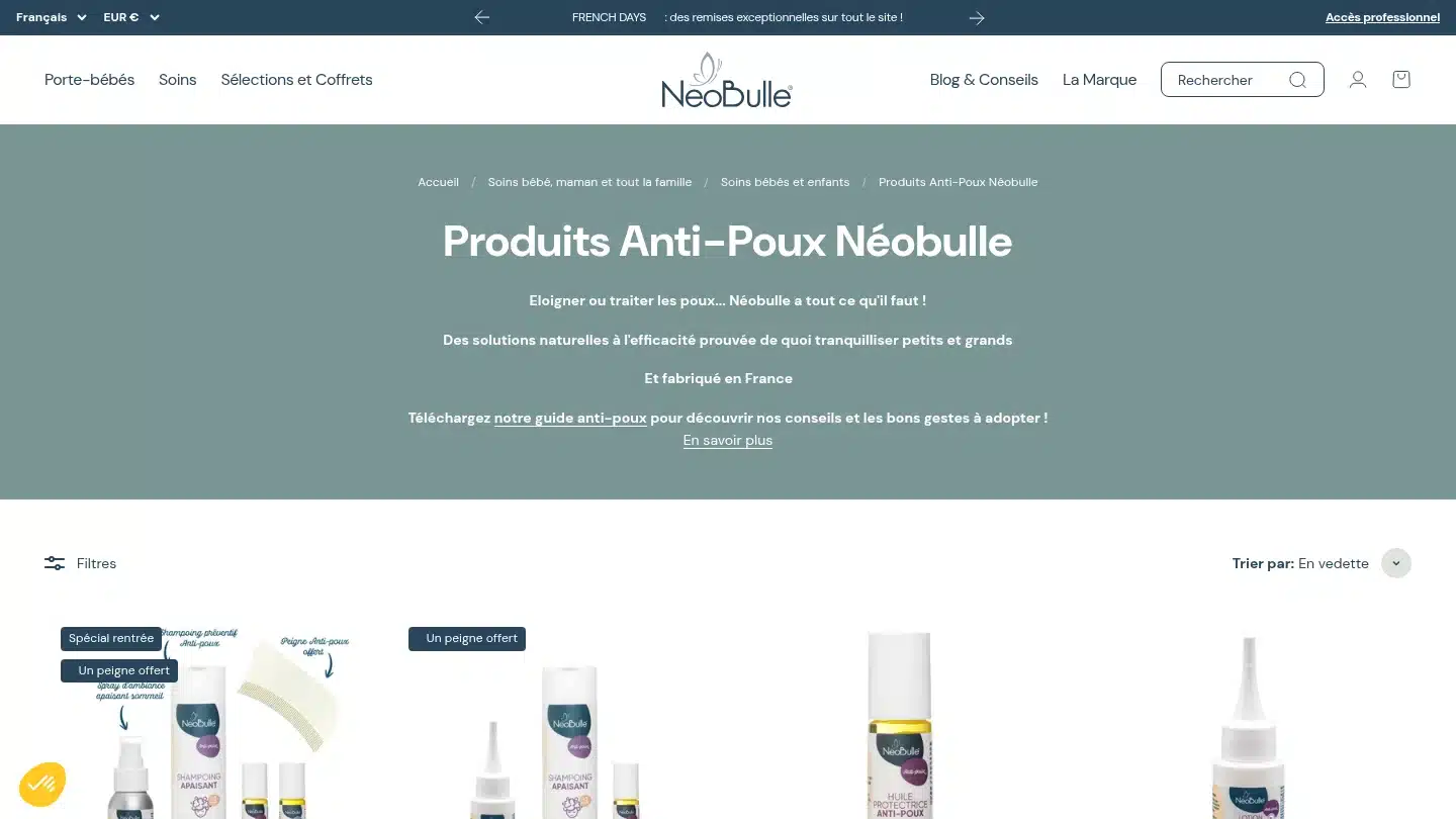 Lotion anti-poux traitante naturelle Néobulle