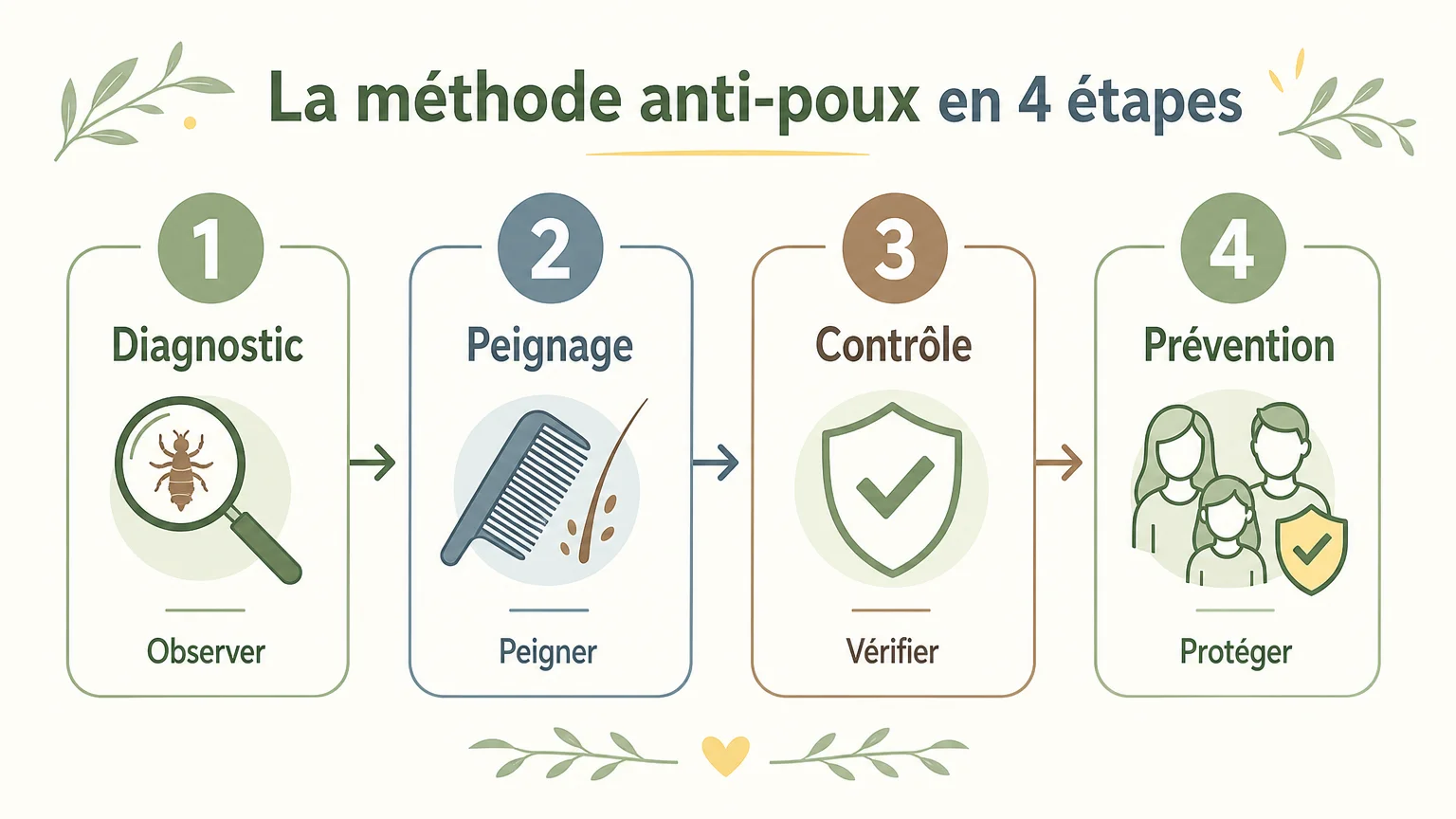 Checklist des étapes d’une prise en charge anti-poux