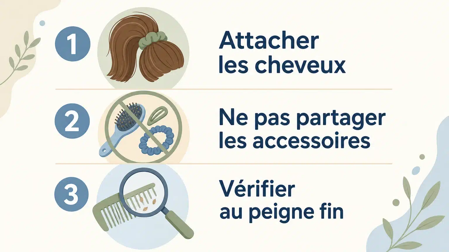 Checklist des gestes pour limiter la transmission des poux