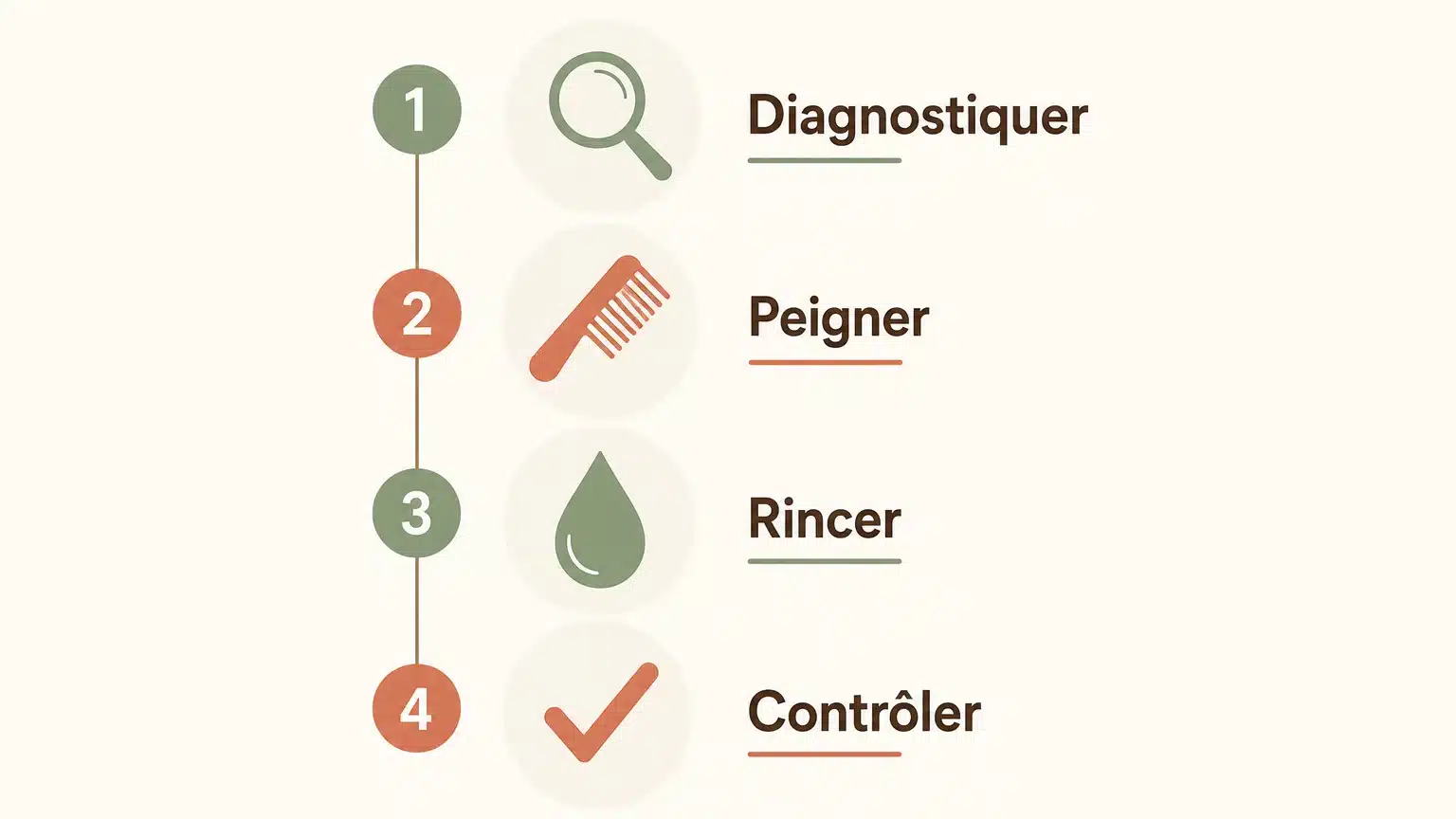 Checklist des étapes pour contrôler une infestation de poux