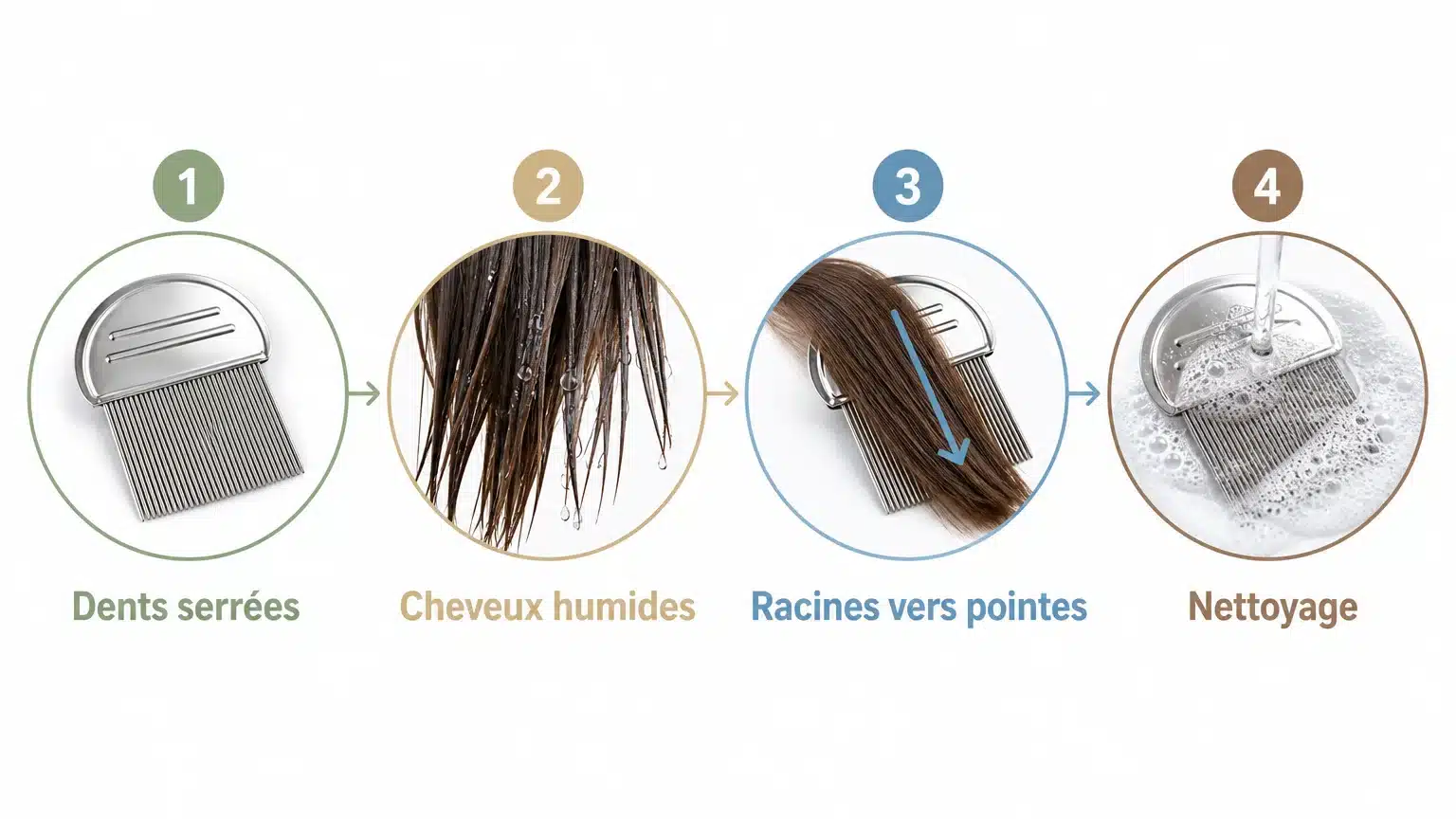Checklist illustrée pour choisir et utiliser un peigne fin anti-poux